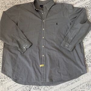 Ralph Lauren L/S Oxford Button Front Shirt Men's Plaid Size 3XB Black & White